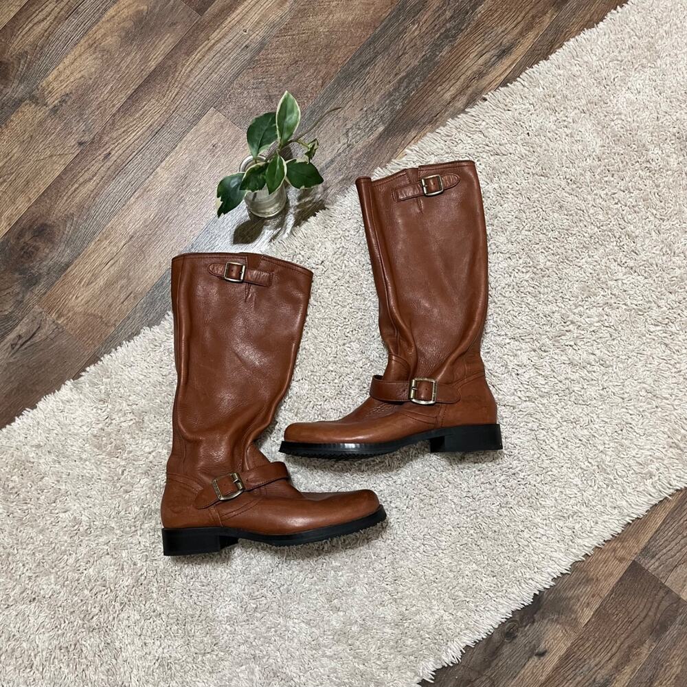 Harley-Davidson Size 9.5 Brown Leather Tall Harness Motorcycle Riding Boots